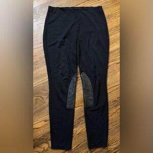 Polo Ralph Lauren Riding Leggings Black Suede Knee Patch Equestrian Size Medium